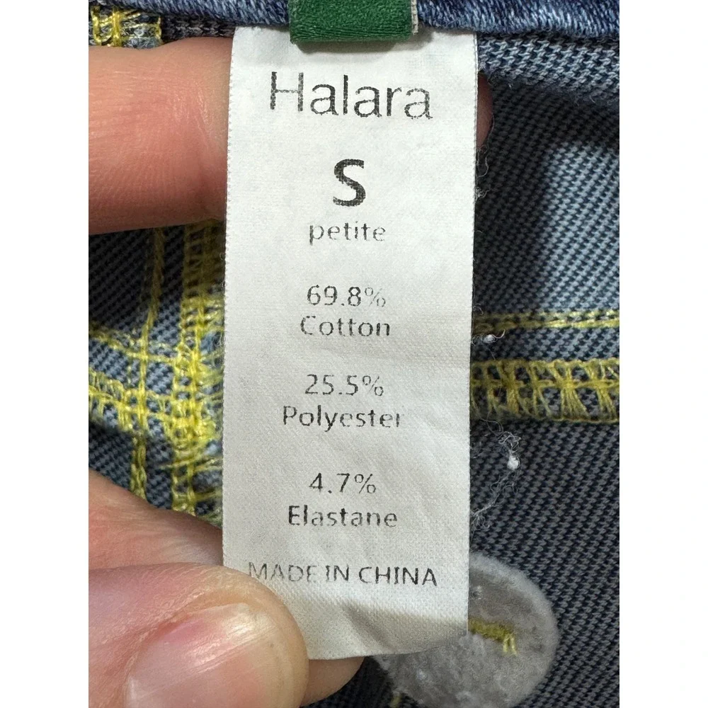Halara Womens Straight Leg Stretch Blue Denim Jeans S Petite Meas: 25x27